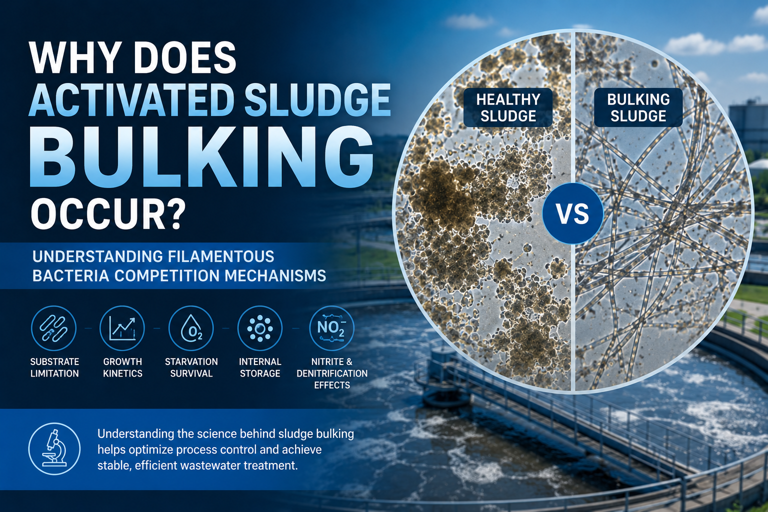 Laatste bedrijfsblogs Why Does Activated Sludge Bulking Occur? Understanding Filamentous Bacteria Competition Mechanisms