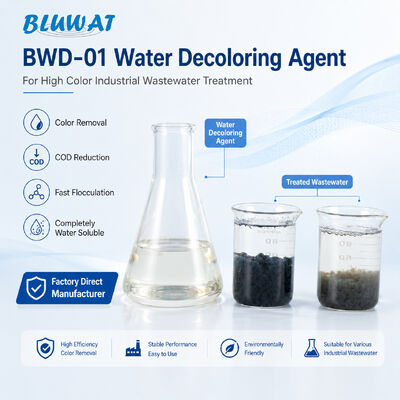 kopen BWD-01 Waterontkleuringsmiddel CAS 55295-98-2 voor industriële afvalwaterzuivering met hoge kleur en een vaste inhoud van 50% online vervaardiging