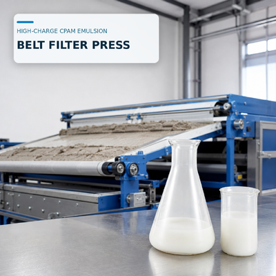Kopen High-Charge Polyacrylamide CPAM emulsie voor het ontwateren van slib in een riemfilterpers online vervaardiging