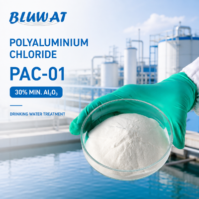 Kopen 30% Min. Al2O3 White Powder 25kg Bag PAC-01 Polyaluminium Chloride for Drinking Water Treatment online vervaardiging