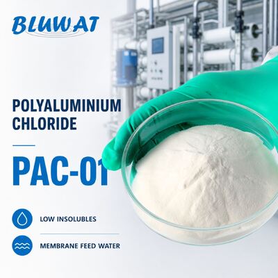 Kopen 0,1% Max. Onoplosbare Stoffen Wit Poeder 25kg Zak PAC-01 Poly-aluminiumchloride voor Membraanvoedingswater online vervaardiging