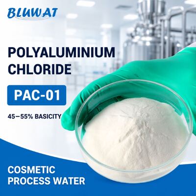 Kopen PAC-01 wit poeder poly-aluminiumchloride met 45-55% basiciteit in zakken van 25 kg voor cosmetische waterbehandeling online vervaardiging