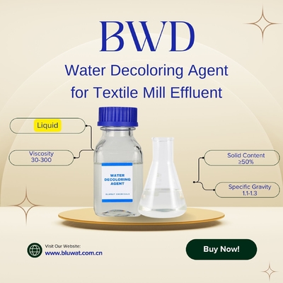 Waterhelderingsmiddel Kleurverwijderingsmiddel Stoffen Verven Afvalwater Textielfabriek Effluent Textielproductie Afvalwater